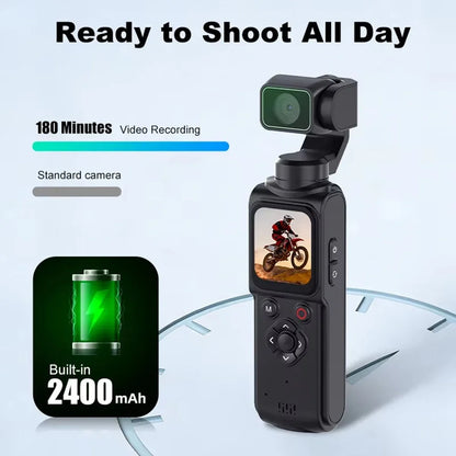 4K Wifi Pocket Vlogging Camera with 330° Auto-Tracking Face Gimbal Stabilizer Touch Screen Sports DV Bodycam for  Outdoor Vlog