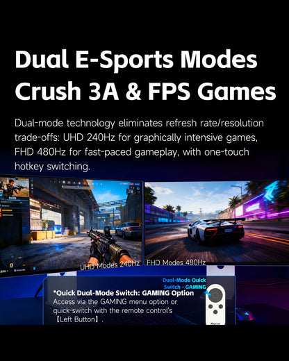 Kuycon P27ZB Compective Gaming Monitor 27 Inch 4K Desktop Display 240Hz 1ms Computer Screen Eye-care Freesync Anti-glare HDR600
