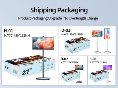 27 32 Inch Smart Home TV Movable Charging Digital Signage Portable Smart Screen Display Built-in Speaker Smart TV Monitor