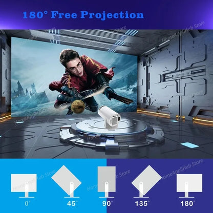 HY300 Home Projector 4K Portable LCD Ultra HD Wall Projection Wireless Screen Mirroring Android 1080P