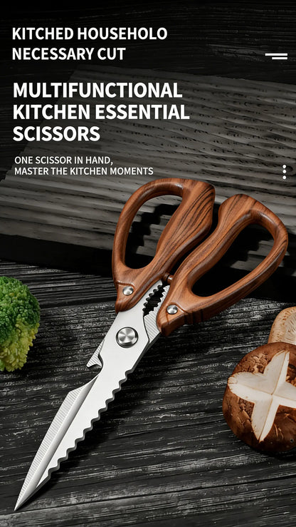 Newly 2 Piece Set Heavy Duty Kitchen Scissors-Stainless Steel Multi-Purpose Shears for Chicken, Fish, Bottle Opener&Nut Cracker
