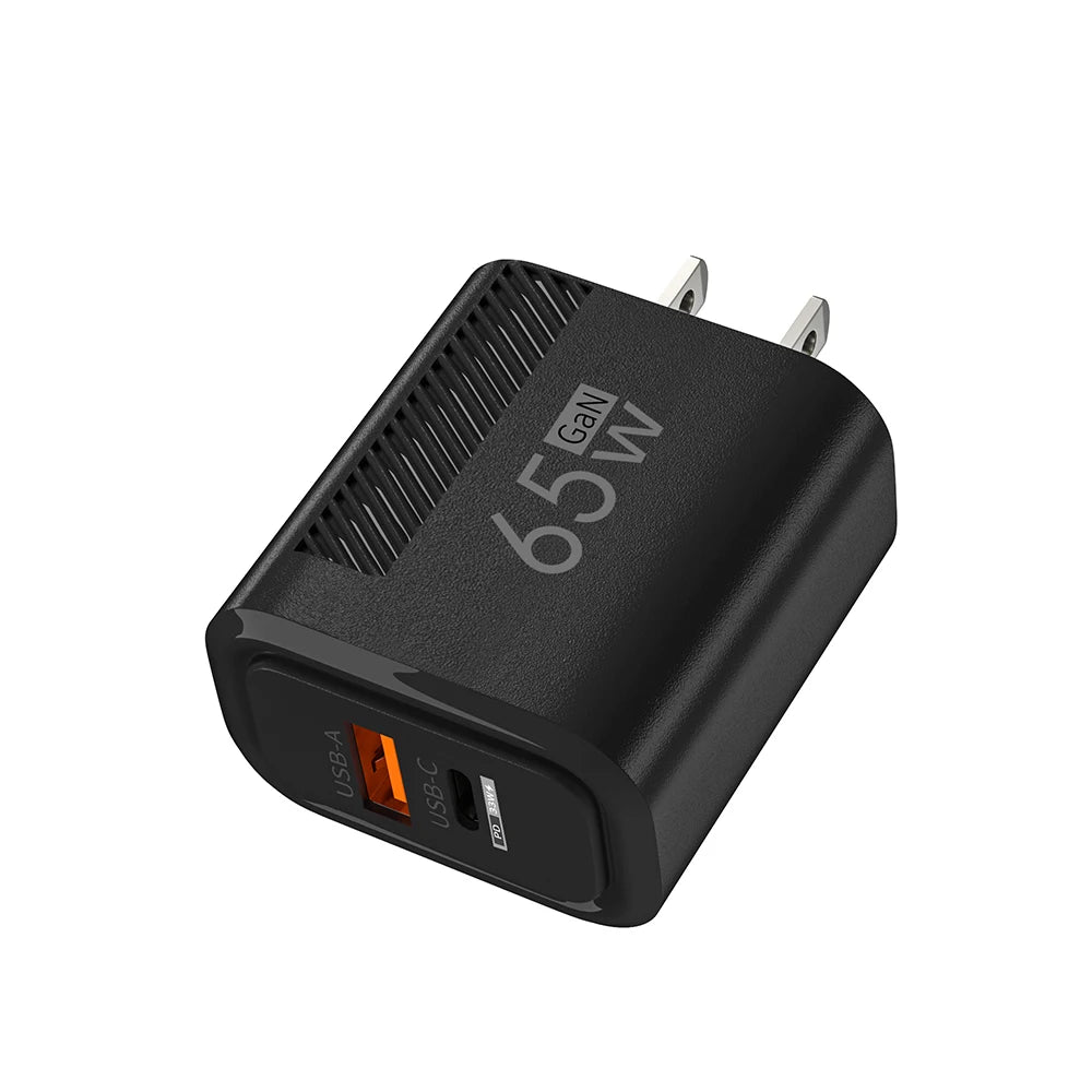 PD 65W USB C Charger GaN Fast Charging Wall Charger For iPhone Samsung Xiaomi Quick Charge EU Plug US Plug Phone Charger Adapter