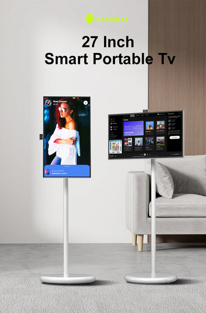 Custom Portable TV with Battery Rotating Portable Monitor Android 15 M3U Television Indoor Smart TV for Home Office Business