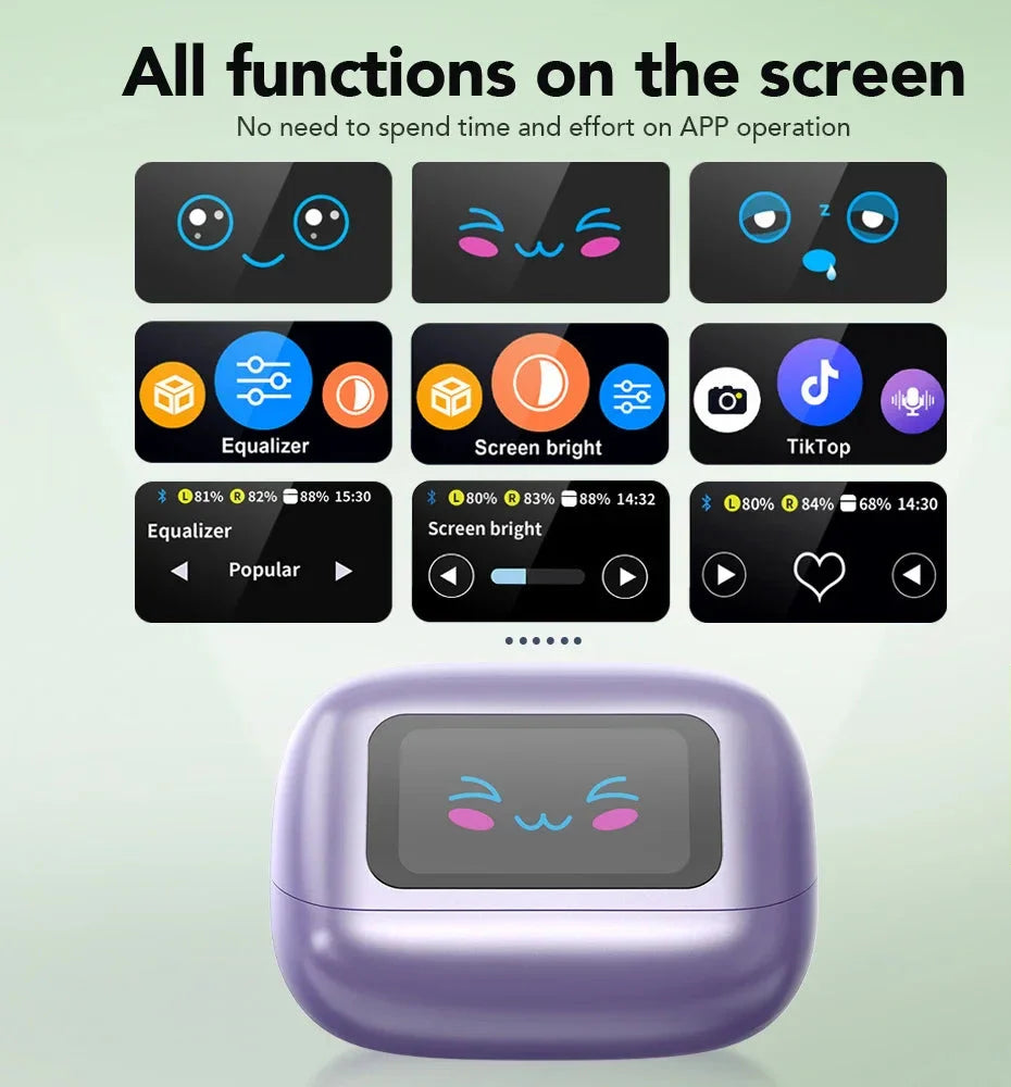 NNEOBA Earphones AI Translator with LCD Screen