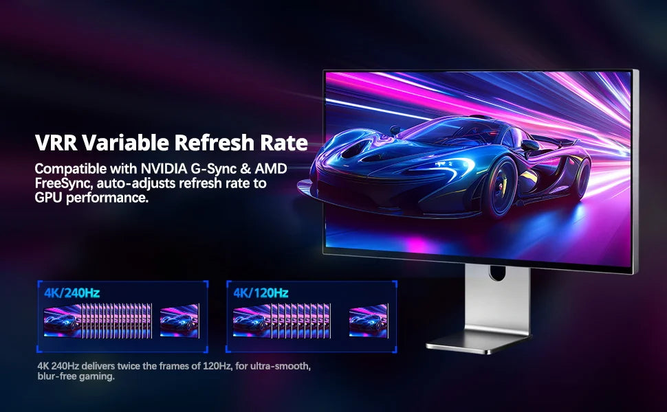 Kuycon P27ZB Compective Gaming Monitor 27 Inch 4K Desktop Display 240Hz 1ms Computer Screen Eye-care Freesync Anti-glare HDR600