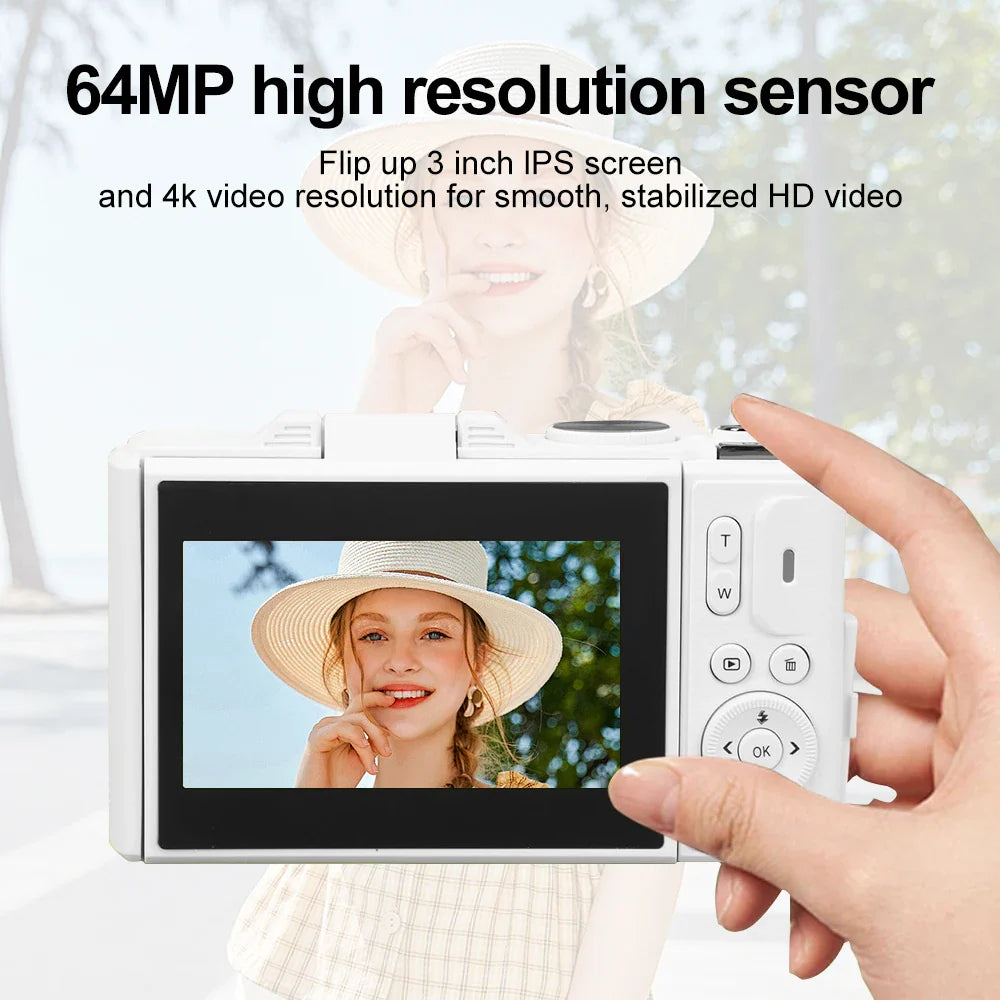 NNEOBA Digital Camera with 3.0 Flip Screen White