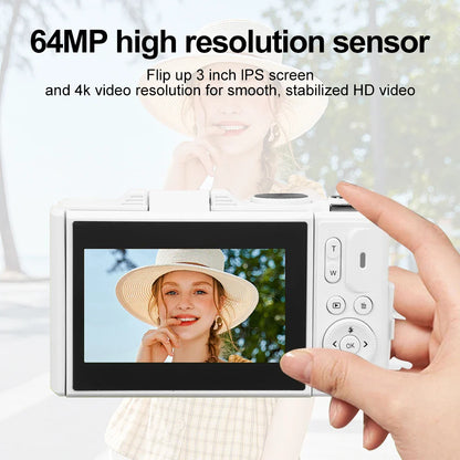 NNEOBA Digital Camera with 3.0 Flip Screen White