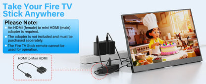 Amoudo 15.6 Inch Portable Monitor 1920x1080P  Extend Display IPS LCD Panel Penhole Stand VESA USBC Mini HDMI Mobile Display