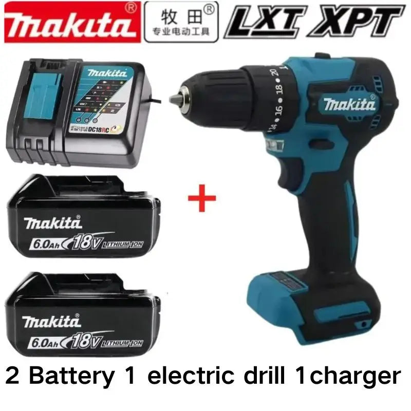 100% Original Makita 18V 5Ah 6Ah 9Ah Lithium Battery & Charger, Replacement Battery for DDF487 Cordless Impact Drill