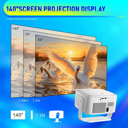 Velec 1100ANSI HY450 Max Auto Focus Beam Projector 8K 1080P Android 14 Voice Control BT5.4 Auto Offset Home Theater For Outdoor