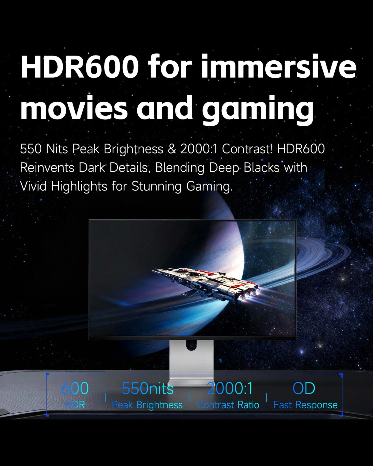 Kuycon P27ZB Compective Gaming Monitor 27 Inch 4K Desktop Display 240Hz 1ms Computer Screen Eye-care Freesync Anti-glare HDR600