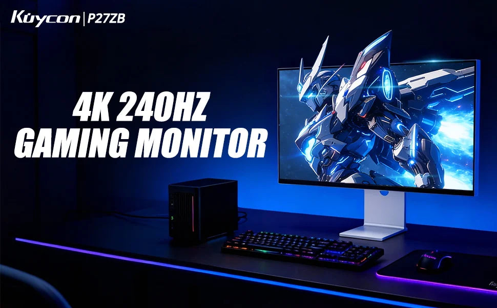 Kuycon P27ZB Compective Gaming Monitor 27 Inch 4K Desktop Display 240Hz 1ms Computer Screen Eye-care Freesync Anti-glare HDR600