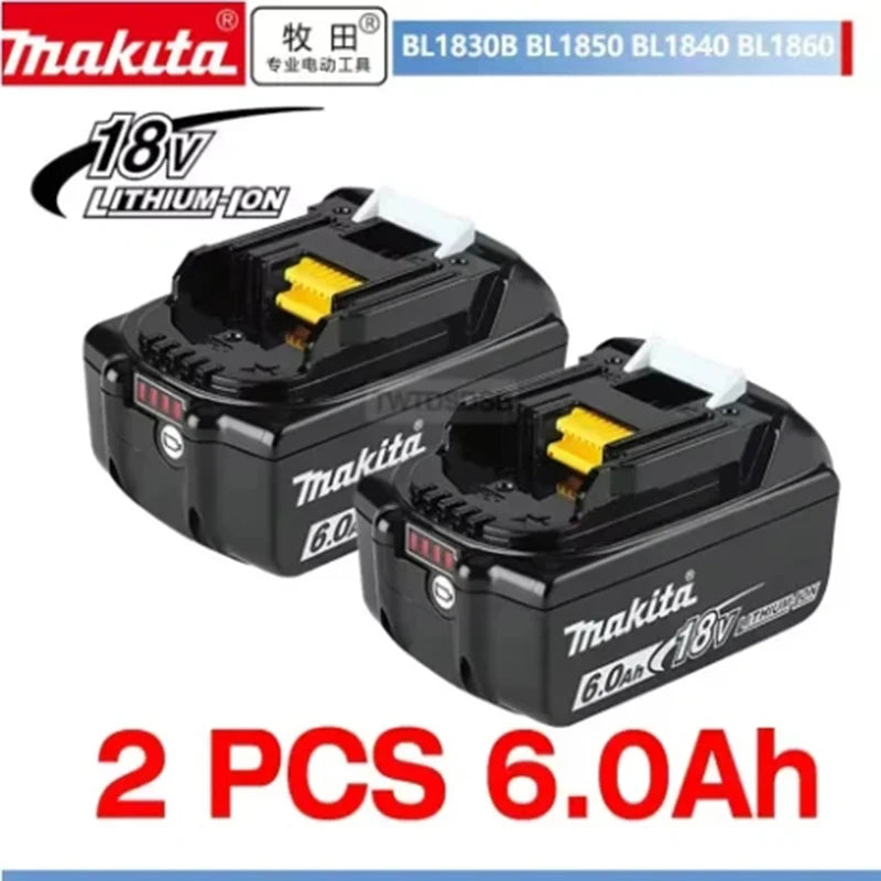 100% Original Makita 18V 5Ah 6Ah 9Ah Lithium Battery & Charger, Replacement Battery for DDF487 Cordless Impact Drill