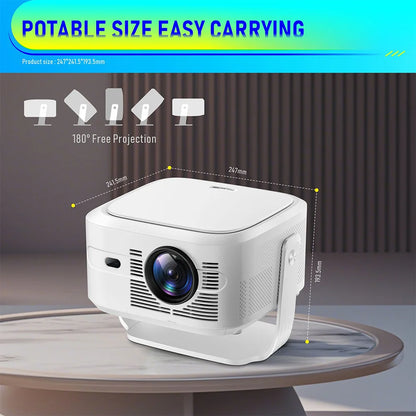 Velec 1100ANSI HY450 Max Auto Focus Beam Projector 8K 1080P Android 14 Voice Control BT5.4 Auto Offset Home Theater For Outdoor