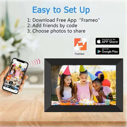 Frameo Digital Picture Frame 10.1 Inch 32GB/64GB Smart WiFi digital photo frame with 1280x800 IPS HD Touch Screen Wall Mountable
