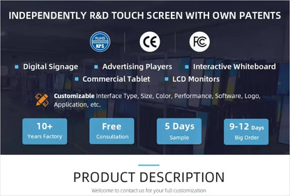 HD Live Display for High-end Events Home White LED LCD Portable Mini TV 60Hz Professional Cinema Screen for Meeting Bedroom