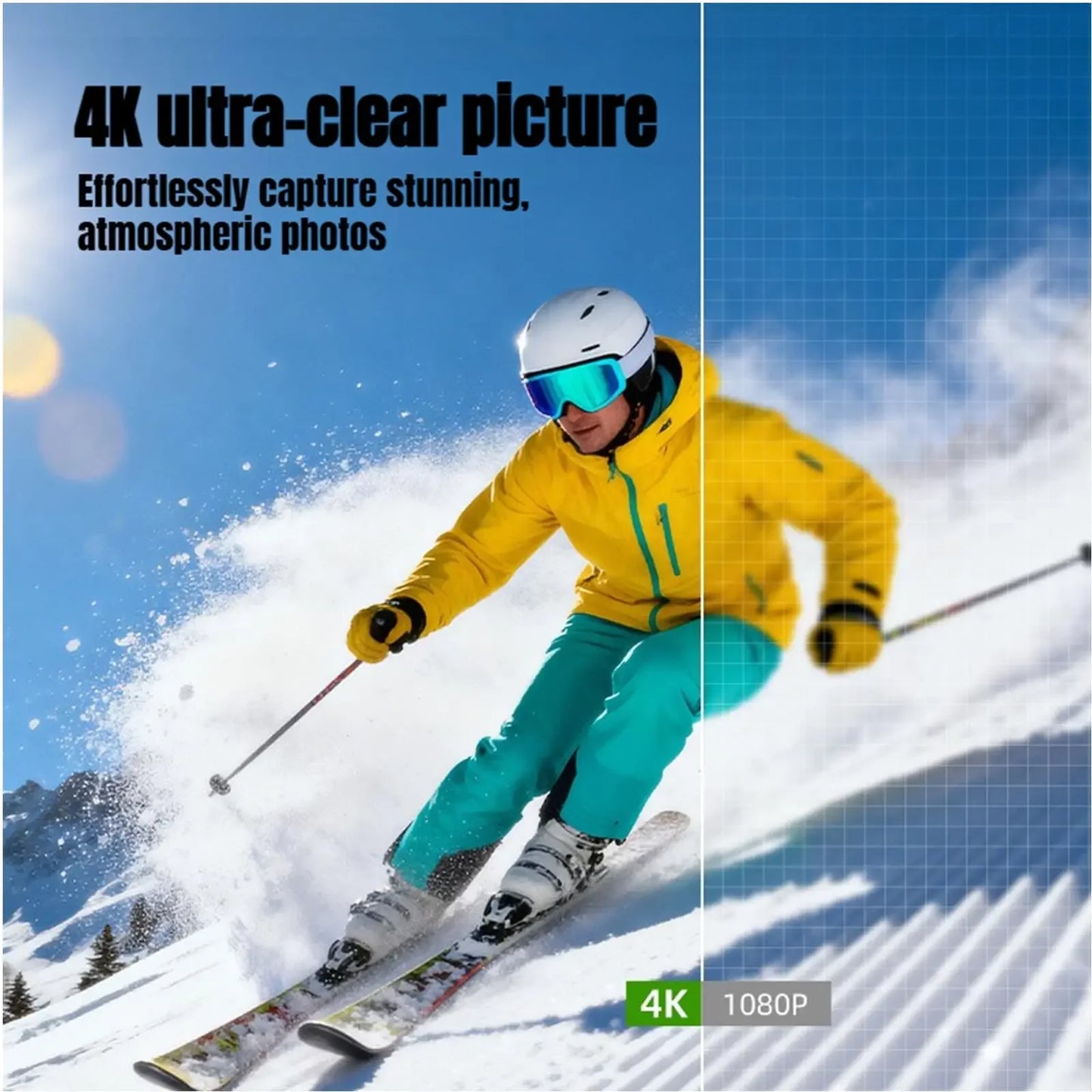 4K HD Portable Pocket Action Camera, 330° Tracking Autofocus Handheld Cam, Outdoor Travel Hiking Cycling Vlog Video Recorder
