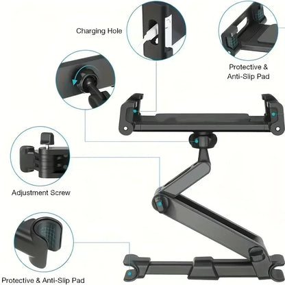 Car Tablet Holder Back Seat Headrest Mount For IPad Air Pro 4-13 Inch 360 Rotation Rear Pillow Phone Clamp Stand Universal