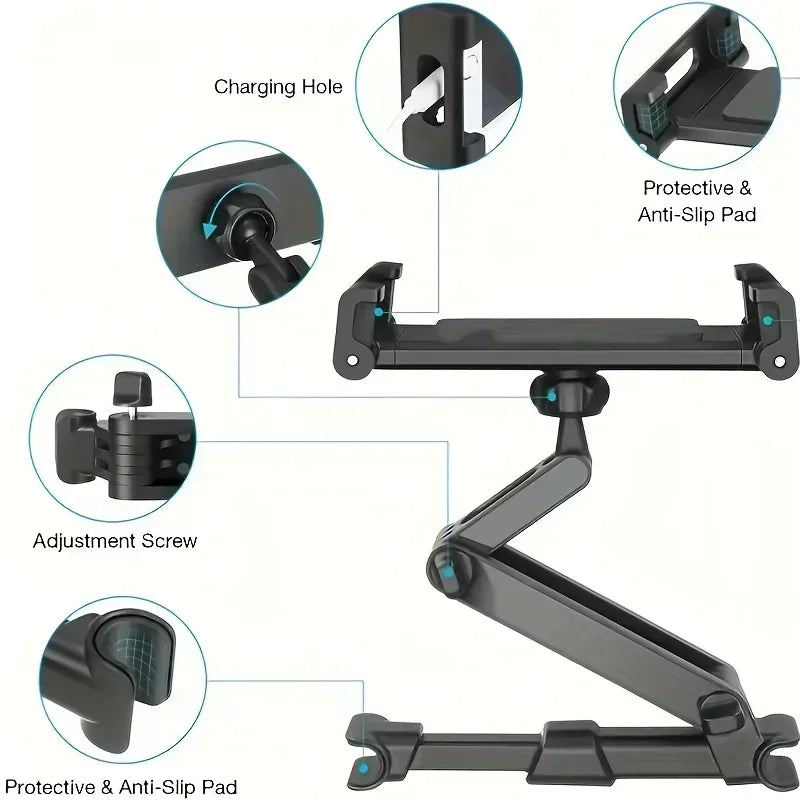 Car Tablet Holder Back Seat Headrest Mount For IPad Air Pro 4-13 Inch 360 Rotation Rear Pillow Phone Clamp Stand Universal