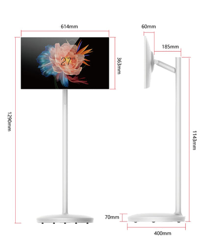 23.8-Inch Portable Smart TV All-In-One Multimedia Indoor Movable Screen Wireless Display with Text Function