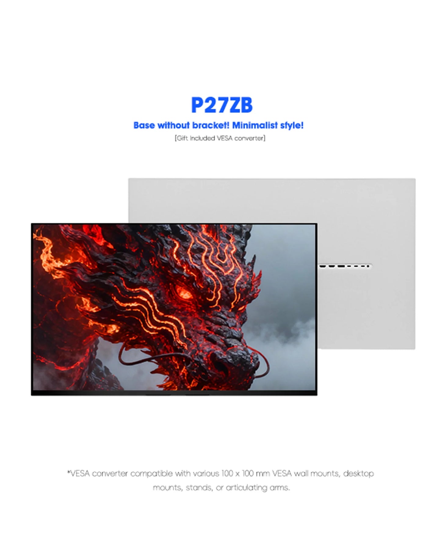 Kuycon P27ZB Compective Gaming Monitor 27 Inch 4K Desktop Display 240Hz 1ms Computer Screen Eye-care Freesync Anti-glare HDR600