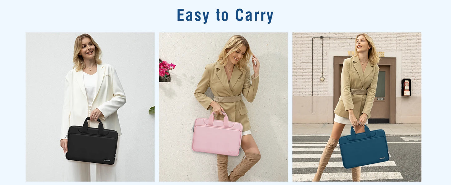 360 Protective Laptop Sleeve Handbag for 13 14 15 16 inch MacBook Pro Air M4 M3 M2 M1 Computer Notebook Sleeve Cover Briefcase