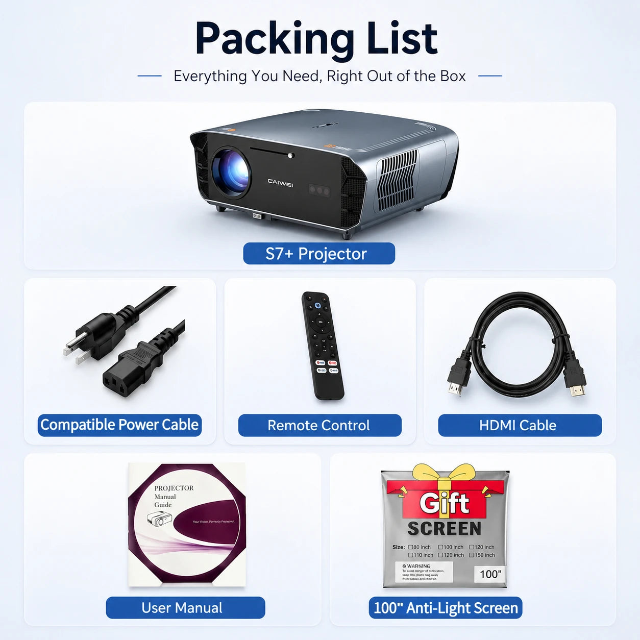 S7+ 4K Ultra HD Projector Video Movies 4000 ANSI Google TV Home Theater Android 14 Auto Focus Smart TV Beam Projectors Daytime