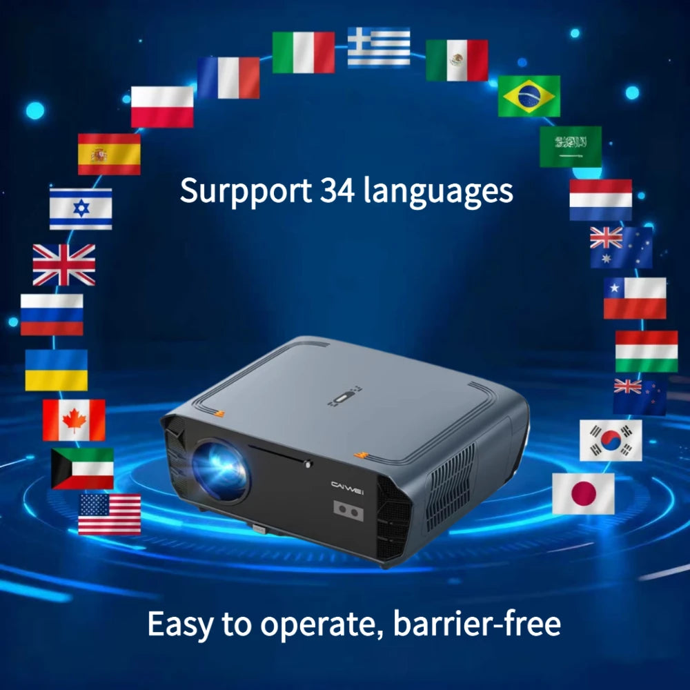 S7+ 4K Ultra HD Projector Video Movies 4000 ANSI Google TV Home Theater Android 14 Auto Focus Smart TV Beam Projectors Daytime