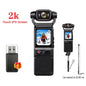 4K Pocket Action Camera Touch Screen WIFI Outdoor DV 180° Rotatable  Anti-shake Bodycam Portable Small Video Recorder Vlog Cam