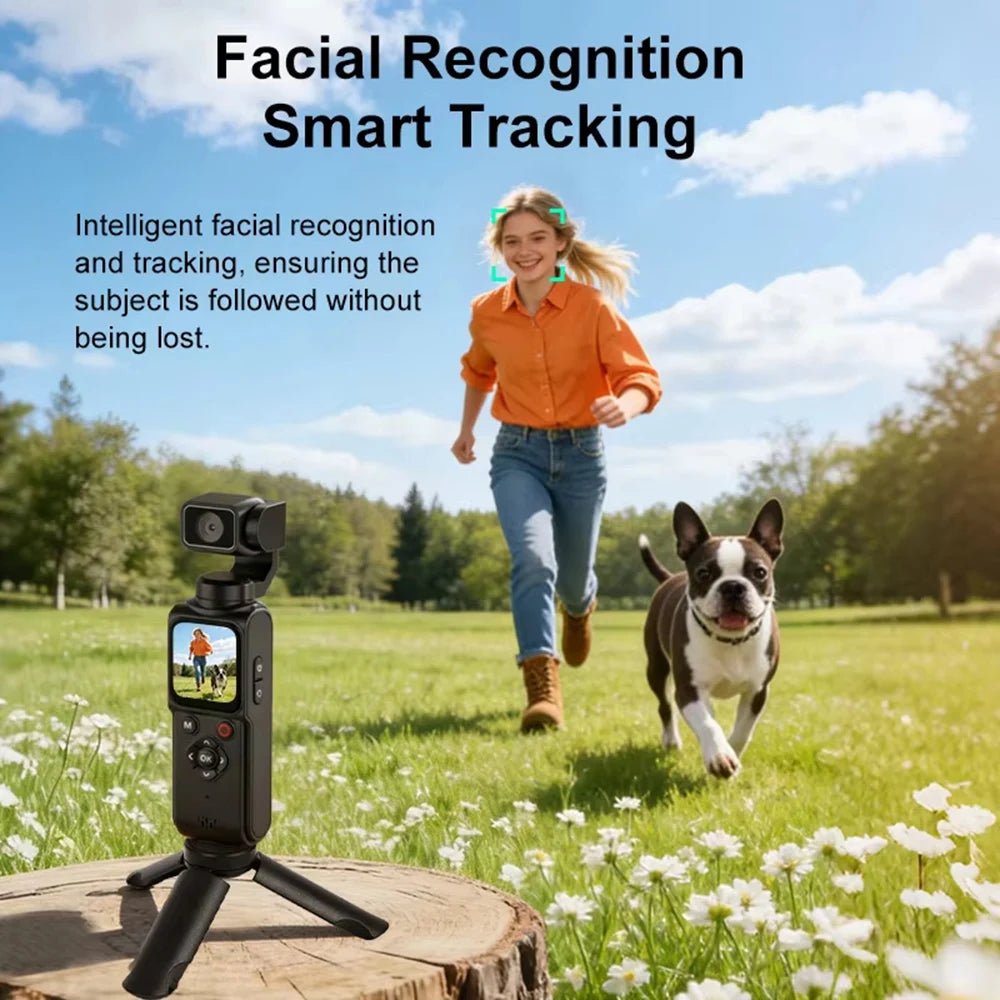 ANSVICAM 4K Wifi Pocket Vlogging Camera 330° Auto Rotatable Touch Screen Sports DV Bodycam Face Tracking Portable Action Cameras