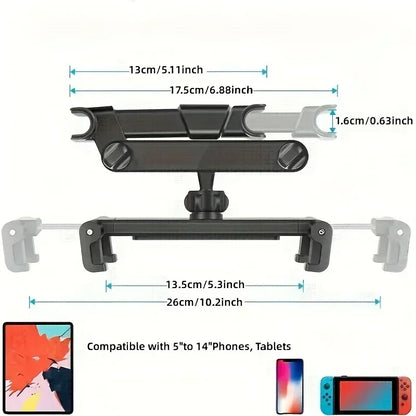 Car Tablet Holder Back Seat Headrest Mount For IPad Air Pro 4-13 Inch 360 Rotation Rear Pillow Phone Clamp Stand Universal