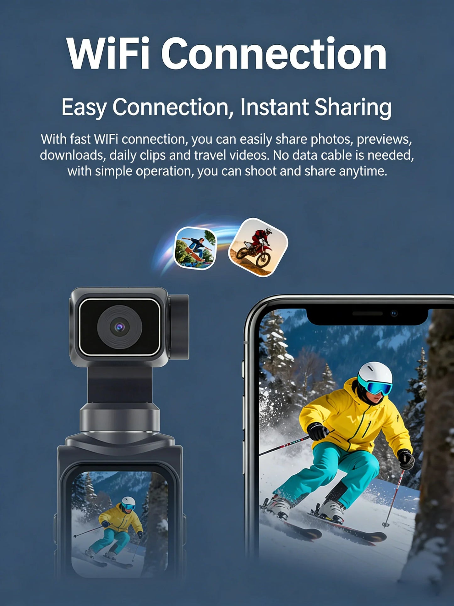 4K Pocket Gimbal Camera Handheld Stabilizer 75MP Auto-Tracking 330° Rotation 1.7" Touchscreen Vlogging Camcorder