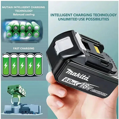 100% Original Makita 18V 5Ah 6Ah 9Ah Lithium Battery & Charger, Replacement Battery for DDF487 Cordless Impact Drill