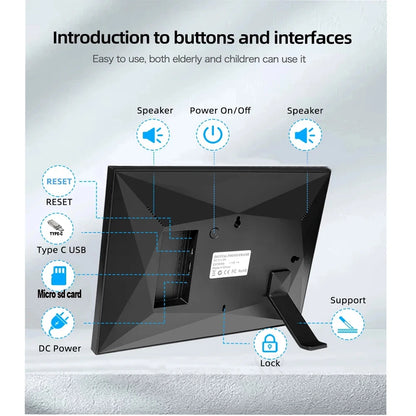 Frameo Digital Picture Frame 10.1 Inch 32GB/64GB Smart WiFi digital photo frame with 1280x800 IPS HD Touch Screen Wall Mountable