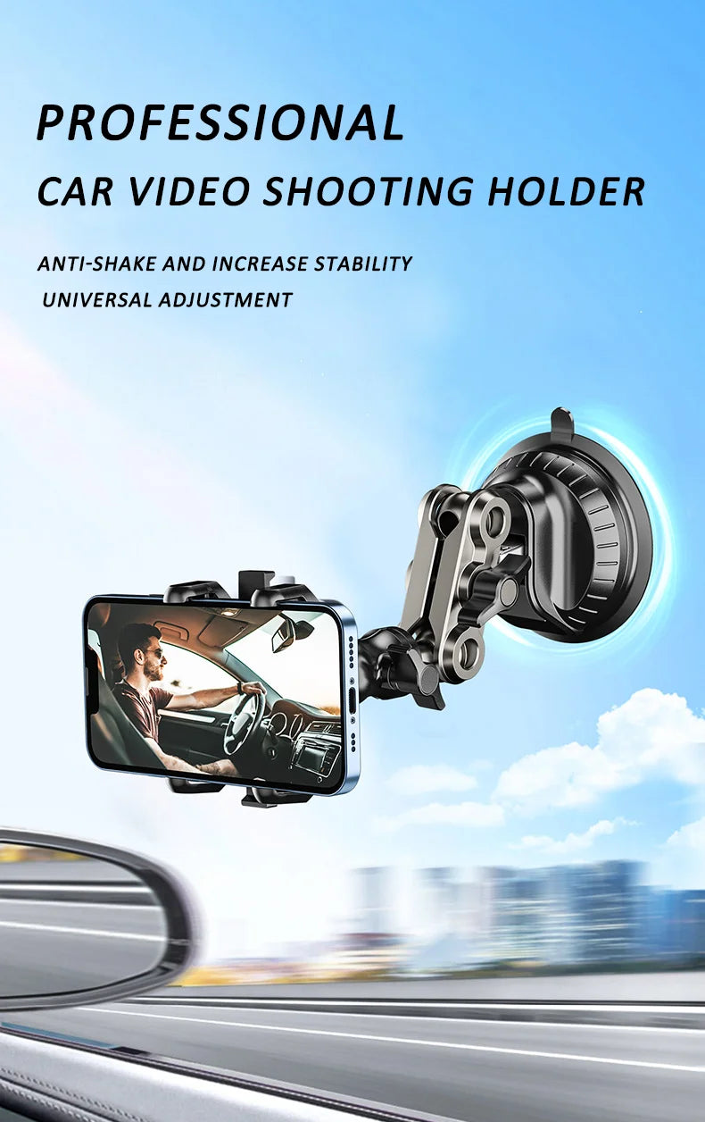 Car Phone Mount Video Recording Universal Magic Arm Suction Car Phone Holder Mount Windshield Window Glass Vlog Shooting