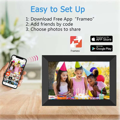 Frameo Digital Picture Frame 10.1 Inch 32GB/64GB Smart WiFi digital photo frame with 1280x800 IPS HD Touch Screen Wall Mountable
