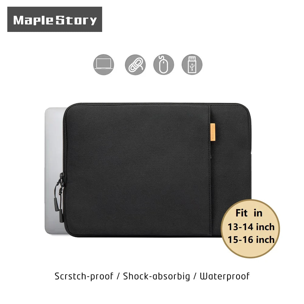 360° Protective Laptop Sleeve Bag for 13 14 15 16 inch MacBook Pro M4/M3/M2/M1 & Surface Laptop 7 13.8", Water-Resistant Case