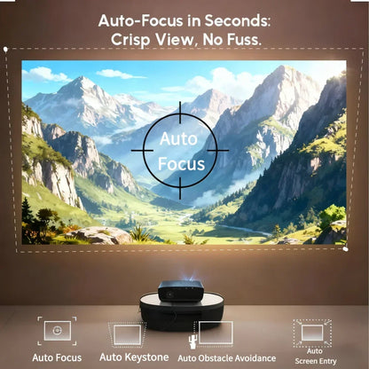 S7+ 4K Ultra HD Projector Video Movies 4000 ANSI Google TV Home Theater Android 14 Auto Focus Smart TV Beam Projectors Daytime