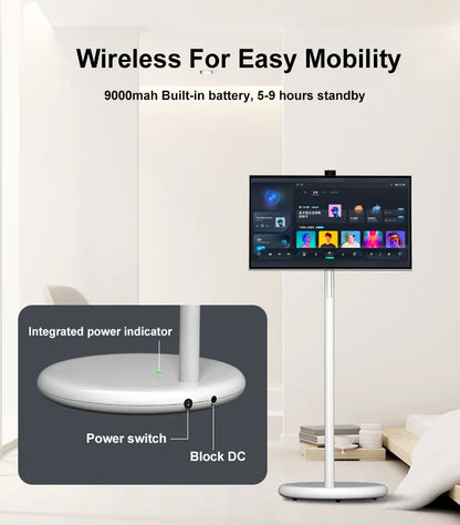 Custom Portable TV with Battery Rotating Portable Monitor Android 15 M3U Television Indoor Smart TV for Home Office Business