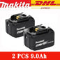 100% Original Makita 18V 5Ah 6Ah 9Ah Lithium Battery & Charger, Replacement Battery for DDF487 Cordless Impact Drill