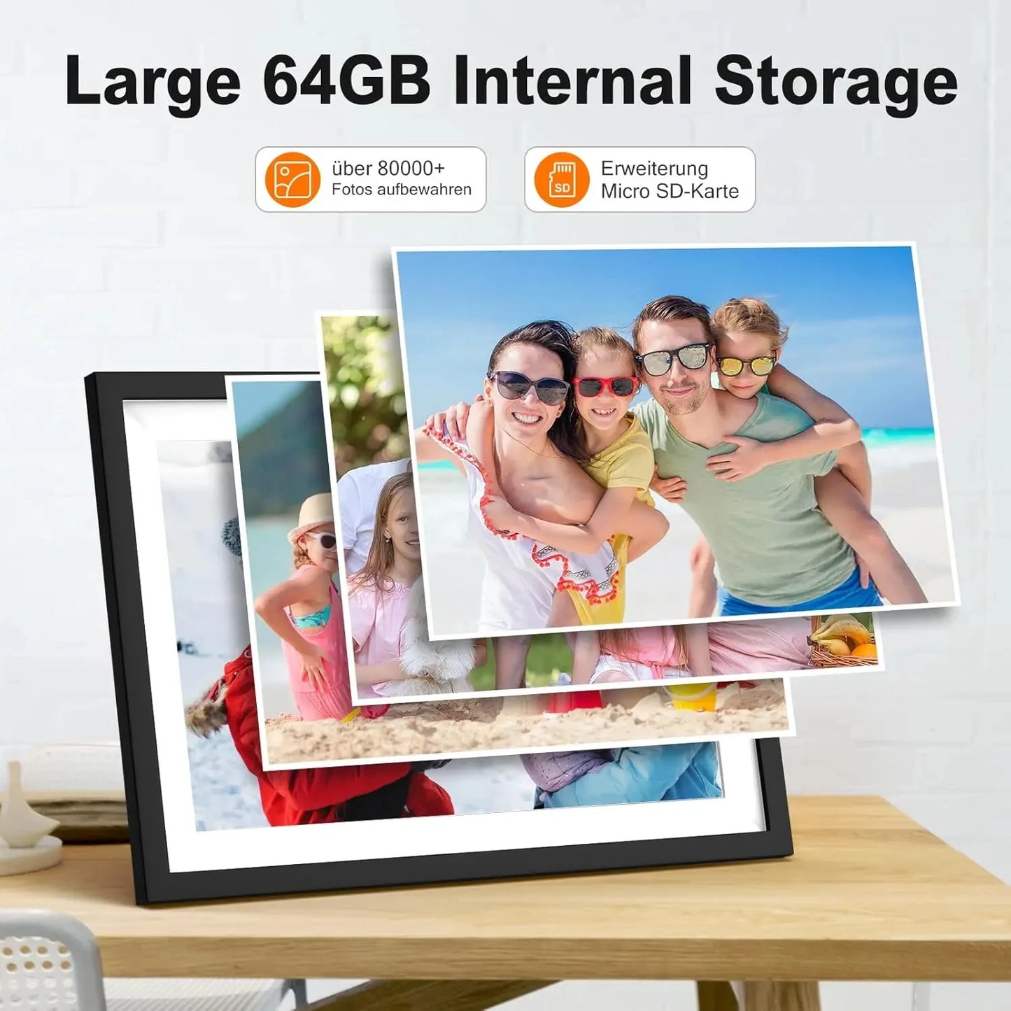 Frameo Digital Picture Frame 10.1 Inch 32GB/64GB Smart WiFi digital photo frame with 1280x800 IPS HD Touch Screen Wall Mountable