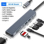 8-in-1 USB 3.2 Hub With Disk Storage Function Multi Adapter Card Reader Type C to HDMI-Compatible Splitter For Laptops Macbook