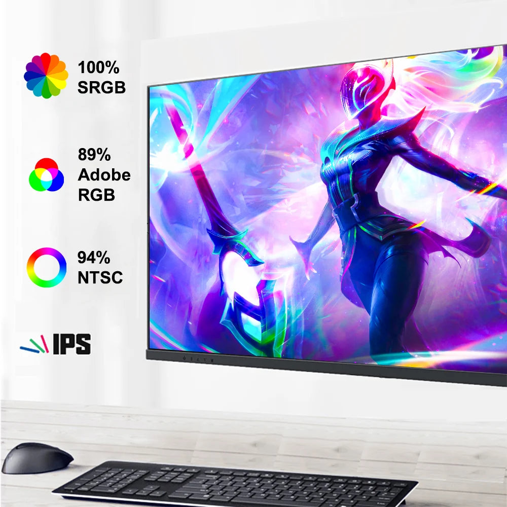 FYHXele 27"  4K Computer Monitor IPS Elevating and Rotating Gaming Screen PC Monitor 1ms Fast Response 100%sRGB Game Monitors