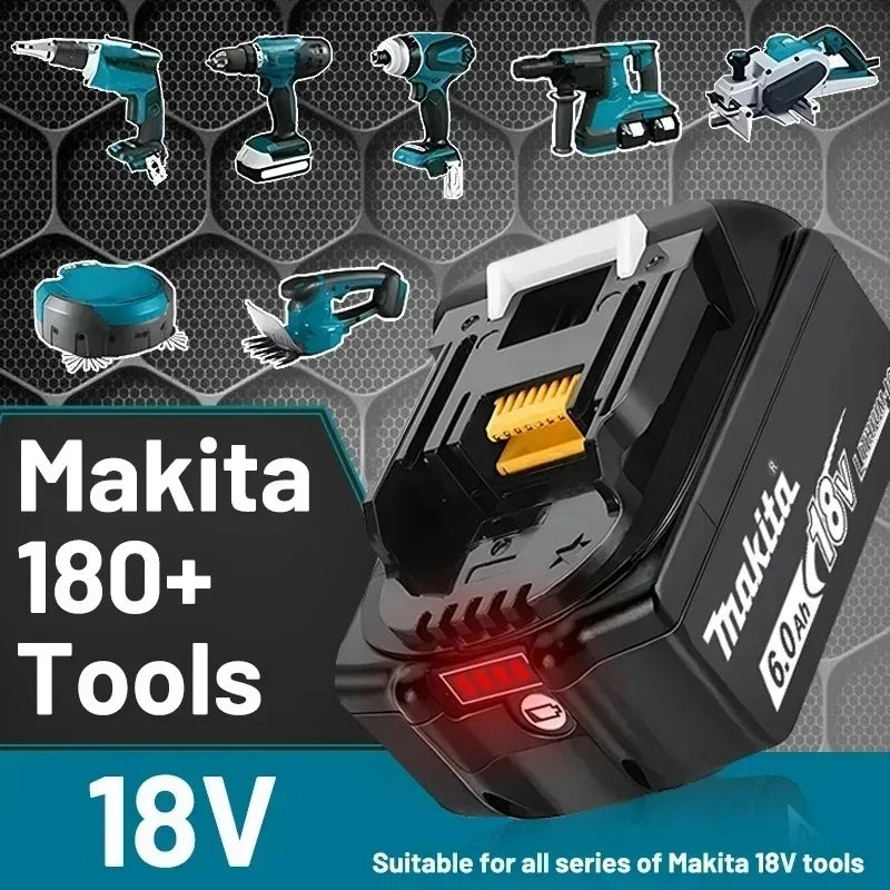 100% Original Makita 18V 5Ah 6Ah 9Ah Lithium Battery & Charger, Replacement Battery for DDF487 Cordless Impact Drill
