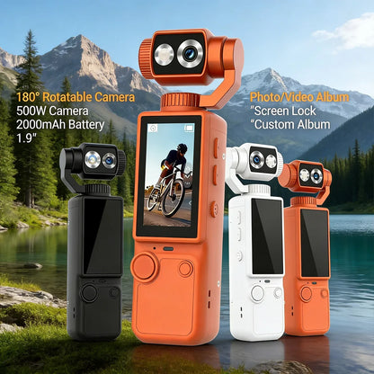 Mini 4K Sports Action Camera Waterproof Anti Shake Wide Angle Lens Handheld Camcorder For Outdoor Diving Cycling Skiing Travel P