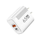 PD 65W USB C Charger GaN Fast Charging Wall Charger For iPhone Samsung Xiaomi Quick Charge EU Plug US Plug Phone Charger Adapter