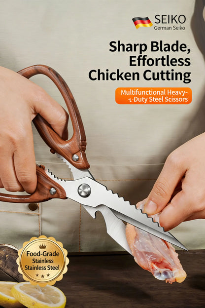 Newly 2 Piece Set Heavy Duty Kitchen Scissors-Stainless Steel Multi-Purpose Shears for Chicken, Fish, Bottle Opener&Nut Cracker