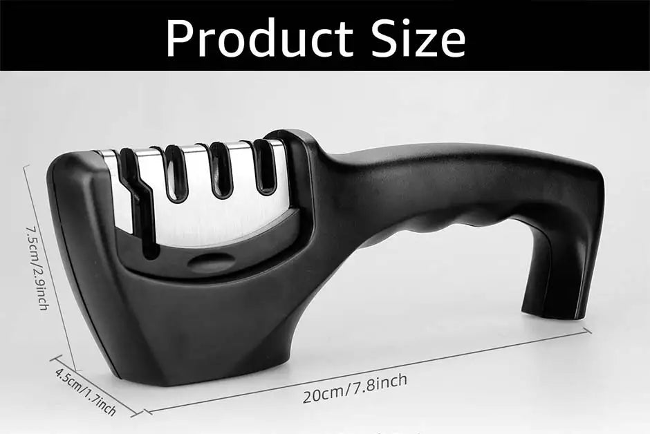 Knife Sharpener 4 in 1 Diamond Coated&Fine Rod Knife Shears and Scissors Sharpening stone System Stainless Steel Blades
