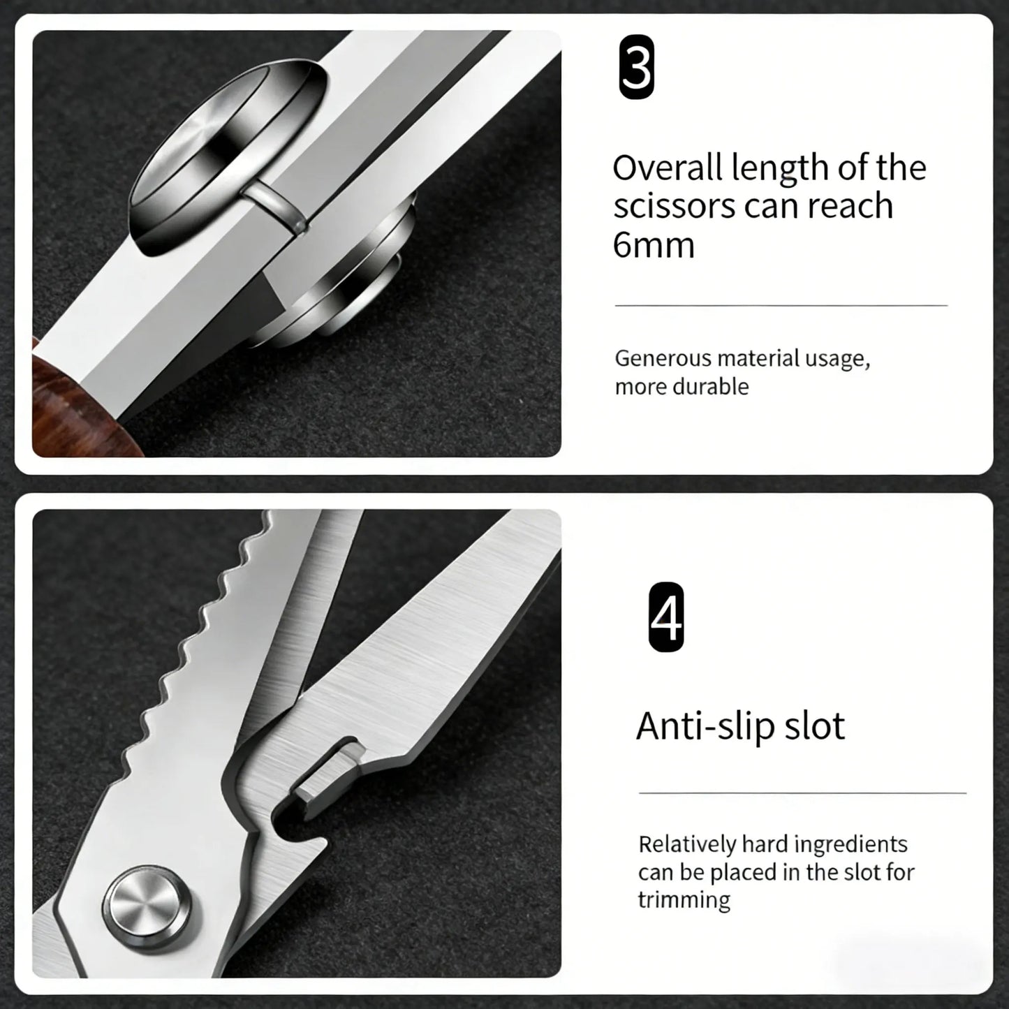 Newly 2 Piece Set Heavy Duty Kitchen Scissors-Stainless Steel Multi-Purpose Shears for Chicken, Fish, Bottle Opener&Nut Cracker
