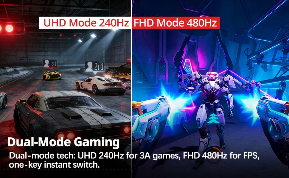 Kuycon P27ZB Compective Gaming Monitor 27 Inch 4K Desktop Display 240Hz 1ms Computer Screen Eye-care Freesync Anti-glare HDR600